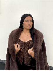 corse encaje terciopelo marron