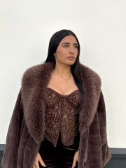 corse encaje terciopelo marron