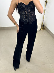 corse encaje terciopelo negro