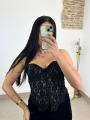 corse encaje terciopelo negro