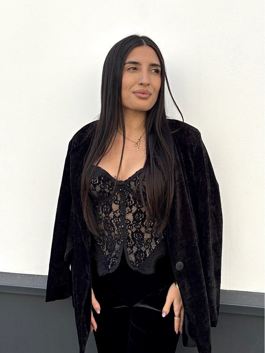 blazer terciopelo negra