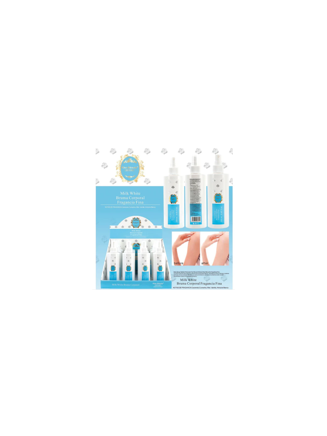 Bruma Corporal Fragancia Fina. Serie Milk White.