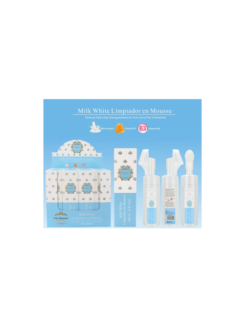 Limpiador Facial en Mousse. Serie Milk White.