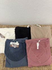 Camiseta termica escote redondo encaje