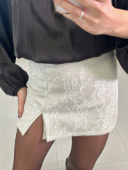 faldapantalon brillo beige