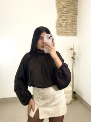 faldapantalon brillo beige