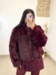 Falda pantalon brillo tinto