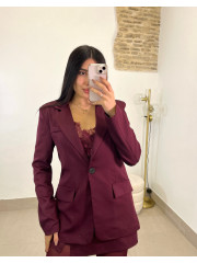 Falda pantalon brillo tinto