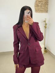 Falda pantalon brillo tinto