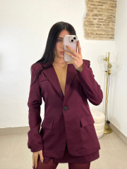 Falda pantalon brillo tinto