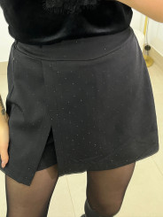 faldapantalon brillo negra