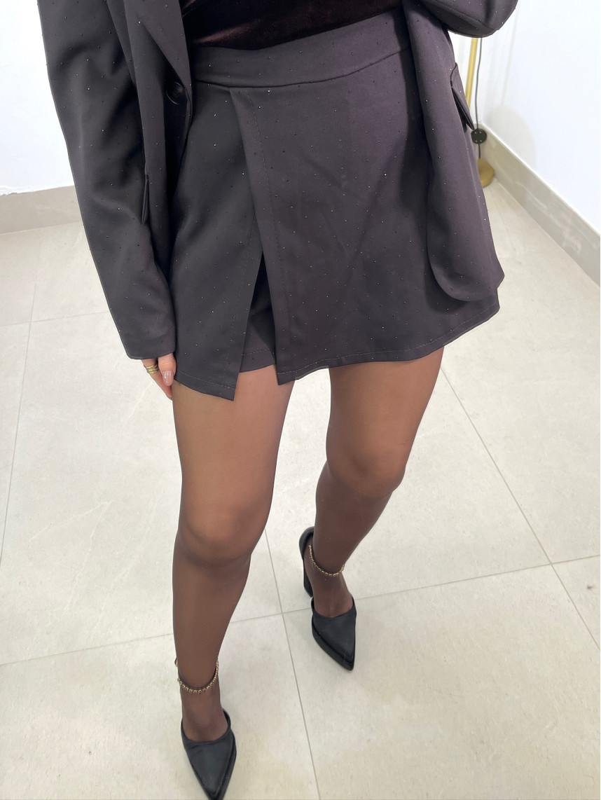 faldapantalon brillo chocolate