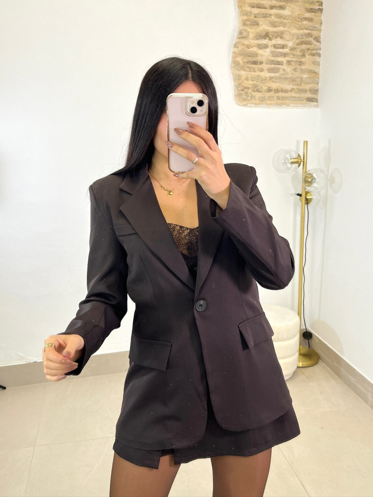 blazer brillo chocolate