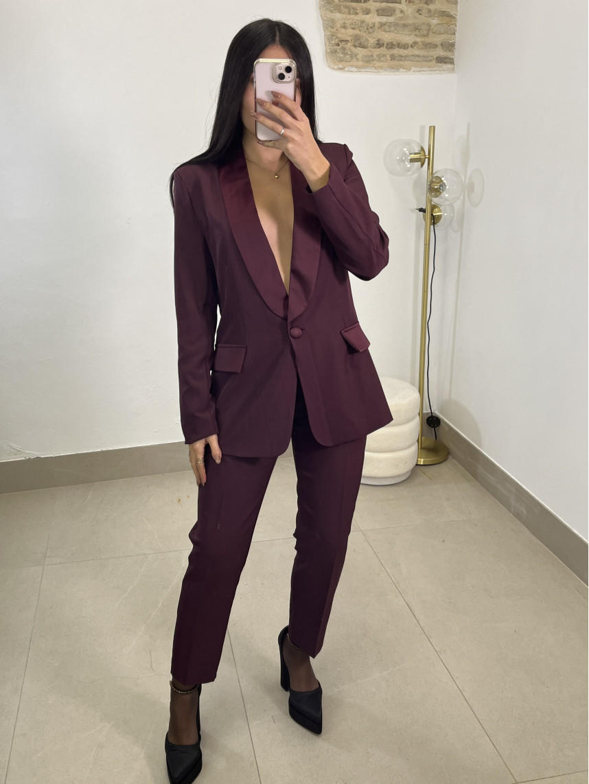 pantalon pinzas smoking tinto