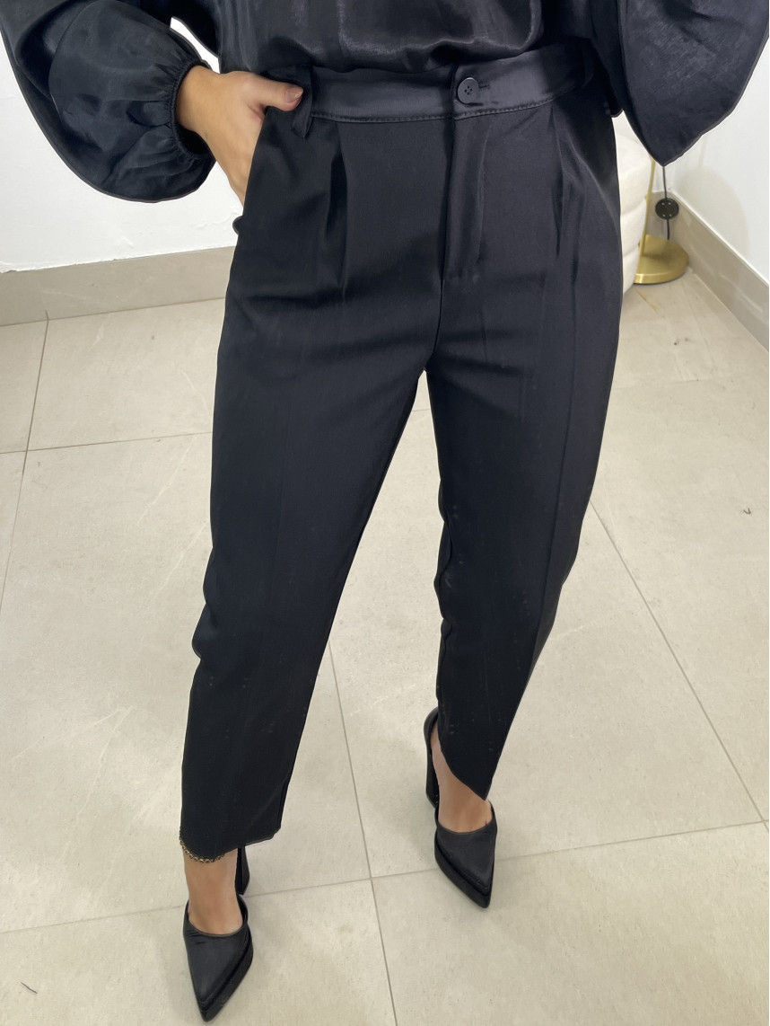 Pantalon pinzas smoking negro