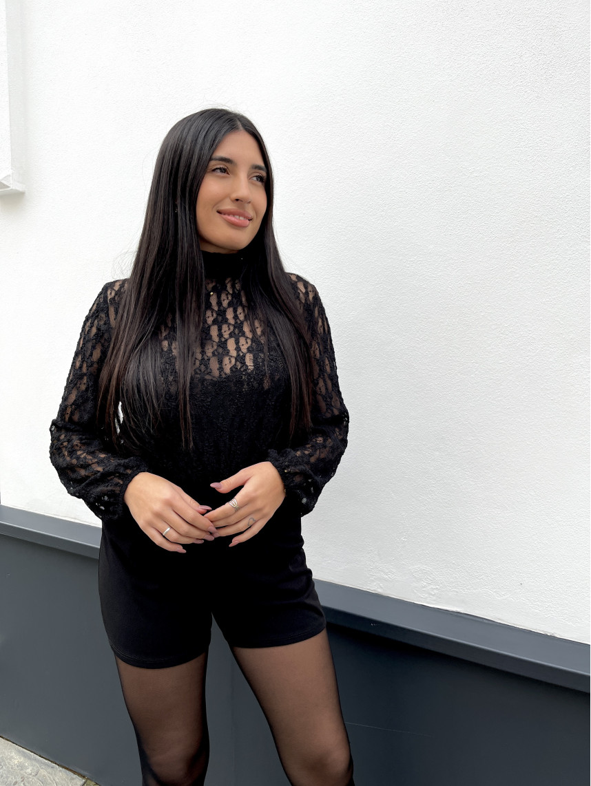 Mono combinado encaje negro