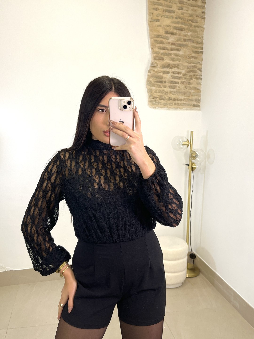 Mono combinado encaje negro