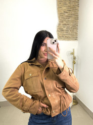 Bomber antelina fruncida marron