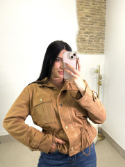 Bomber antelina fruncida marron