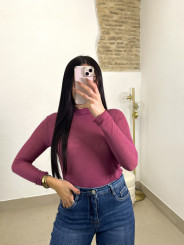 camiseta fina cuello perking frambuesa