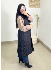 Chaleco anorak cuelllo pelos negro