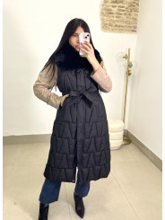 Chaleco anorak cuelllo pelos negro