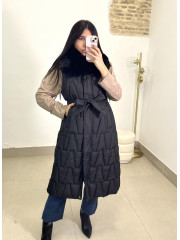 Chaleco anorak cuelllo pelos negro