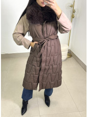 Chaleco anorak cuelllo pelos marron