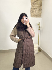 Chaleco anorak cuelllo pelos marron