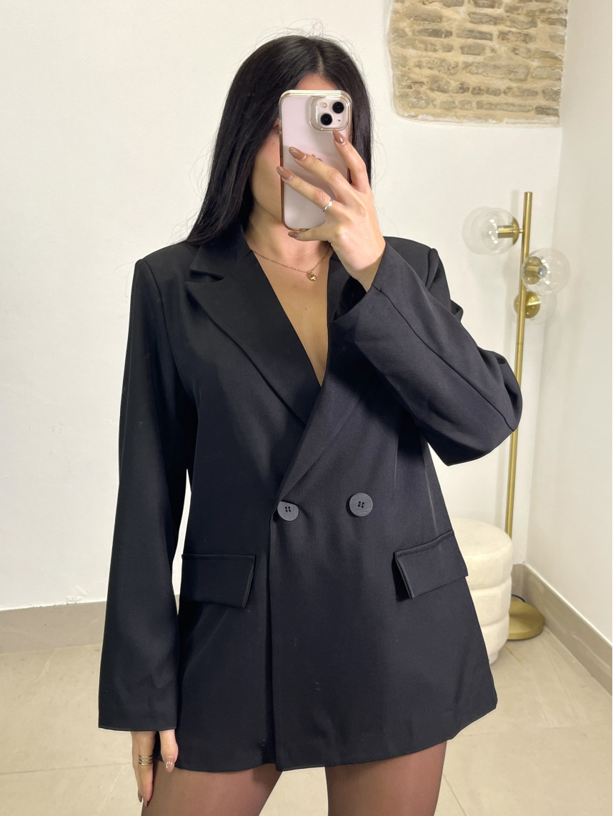 Blazer cruzada negra