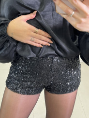 Short lentejuela negro