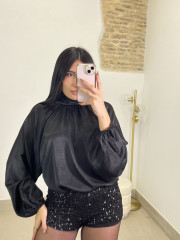 Short lentejuela negro