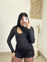 Short lentejuela negro