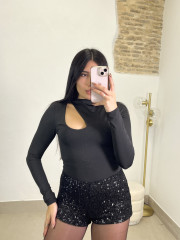 Short lentejuela negro
