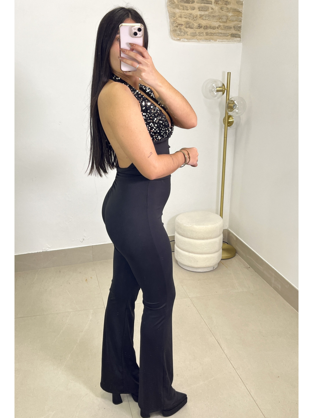 Mono largo combinado lentejuela