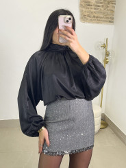 Falda tweed detalle brillo