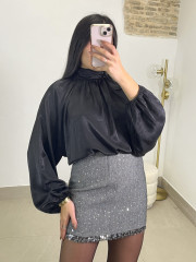 Falda tweed detalle brillo