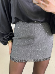 Falda tweed detalle brillo