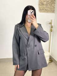 Blazer cruzada gris