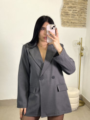 Blazer cruzada gris