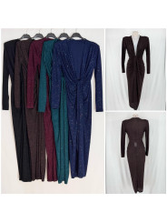 vestido monaco destellos marron