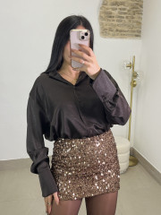 Falda mini lentejuela bronce