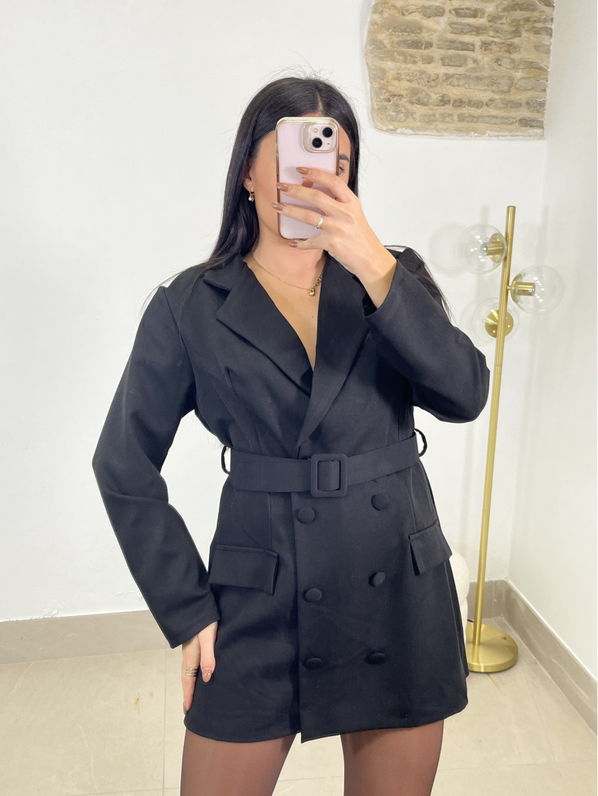 Vestido | Mono blazer cinturon negro