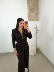 vestido monaco destellos marron