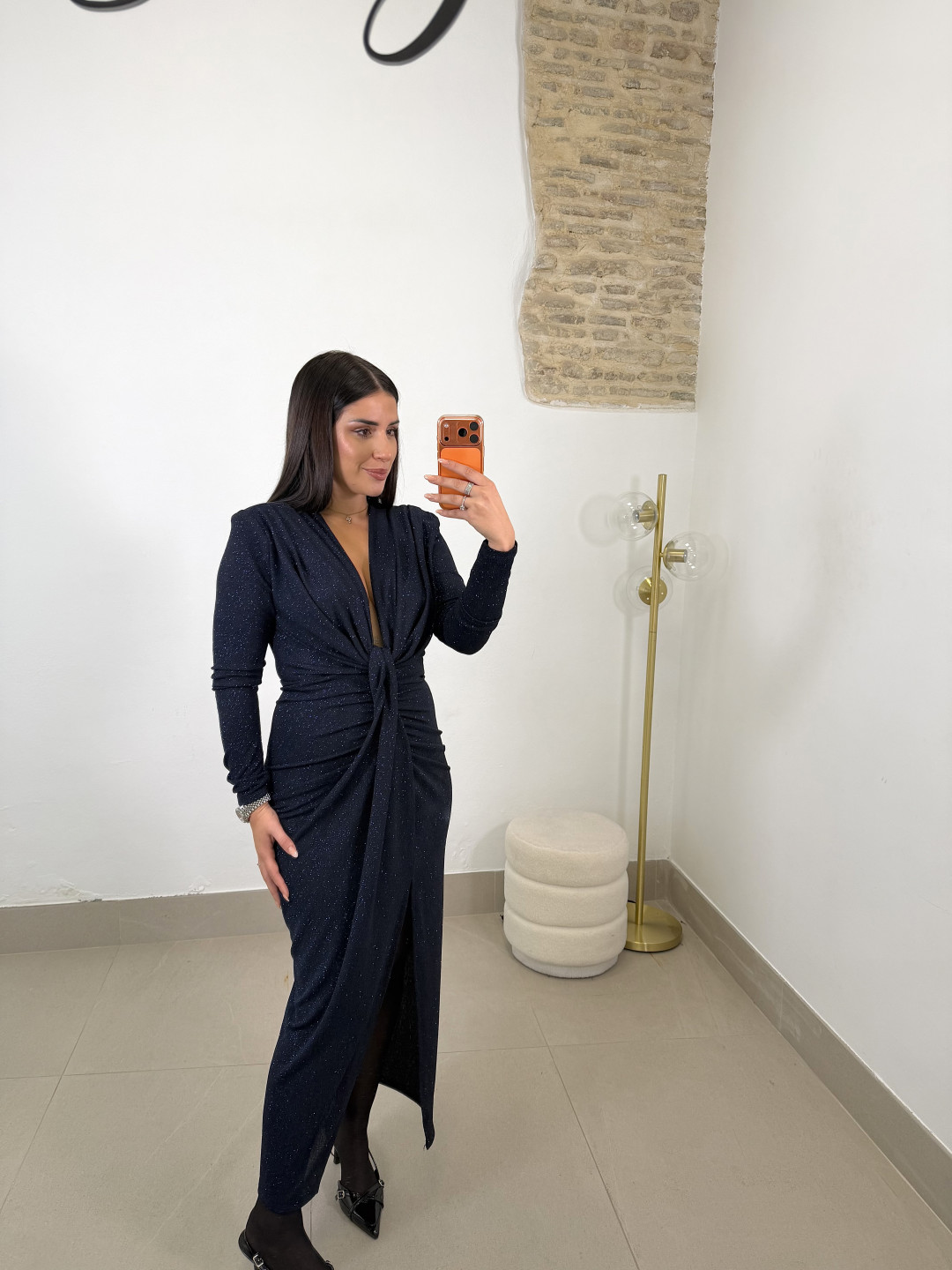 vestido monaco destellos azul