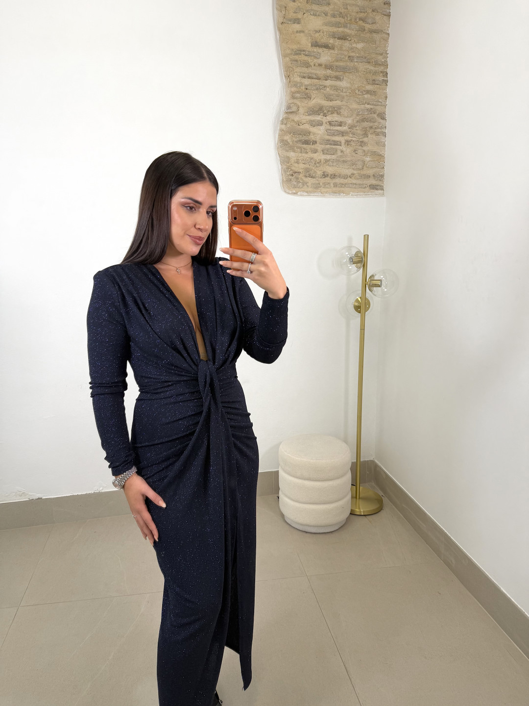 vestido monaco destellos azul