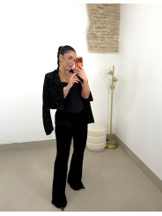 Pantalon terciopelo flare negro