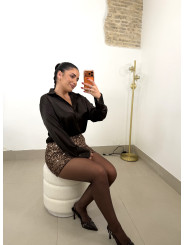 Falda mini lentejuela bronce