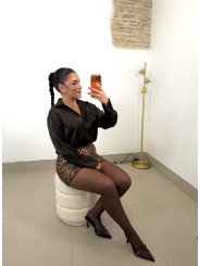 Falda mini lentejuela bronce