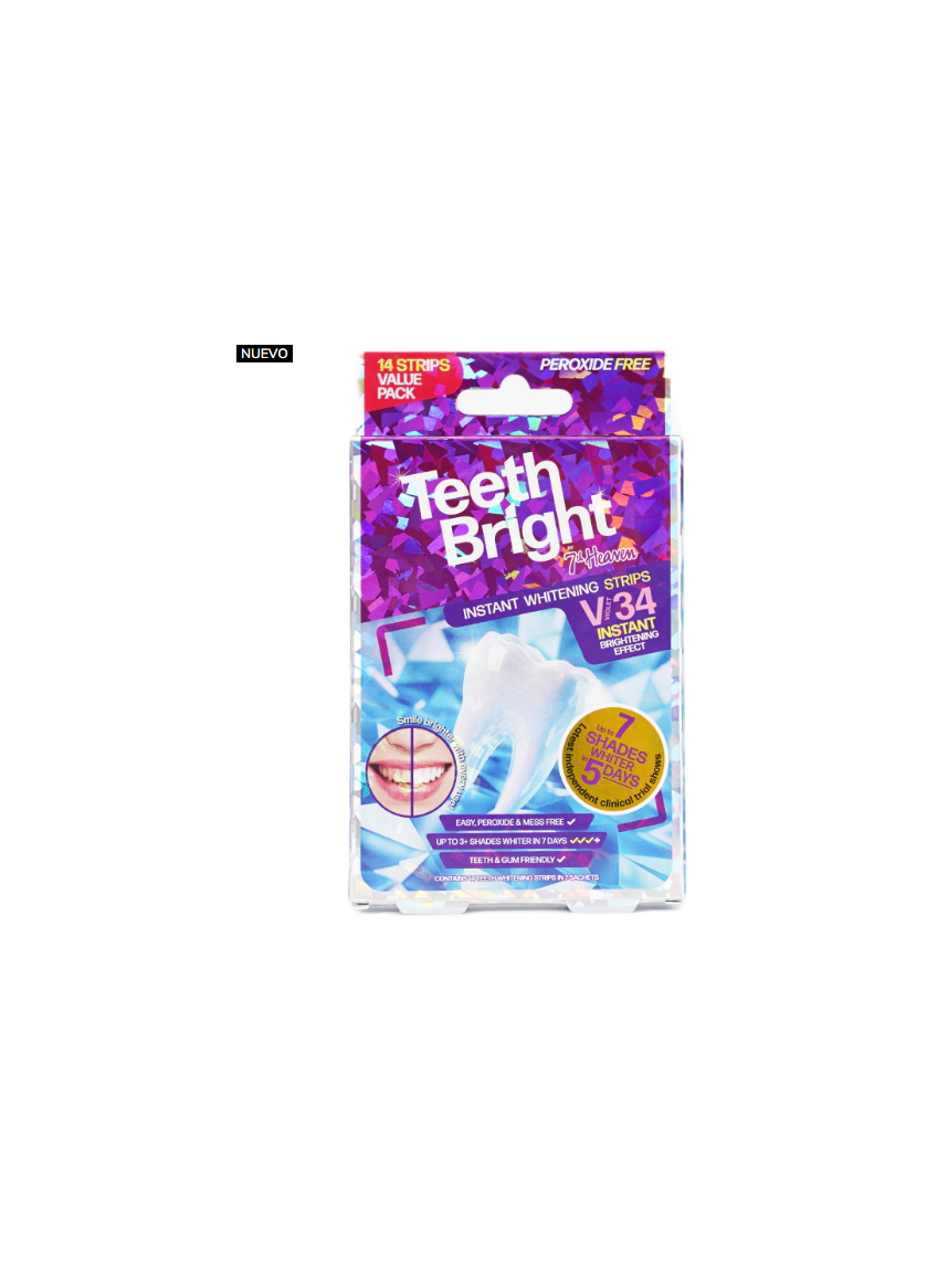 Tiras Dentales Blanqueadoras Teeth Bright Higiene dental y bucal 7th heaven
